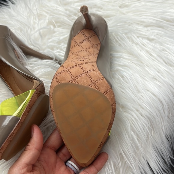 L.A.M.B. Shoes | L.A.M.B. Nude Pumps with Clear Neon Toe | Color: Cream/Tan - Picture 6 of 11